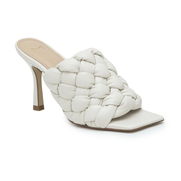 🆕 MARC FISHER Dakina Woven Slides Sandals Shoes Ivory 7.5 - Picture 2 of 14